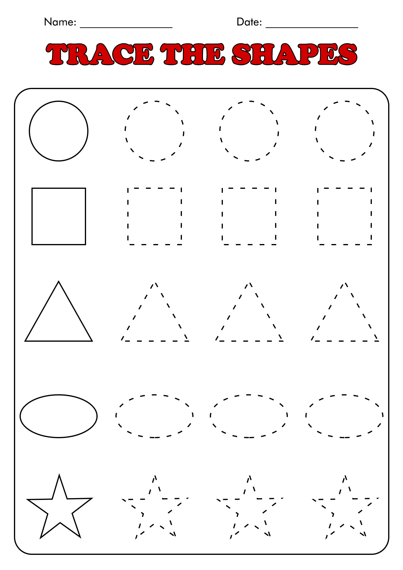 Prek Shape Worksheets Printable Word Searches