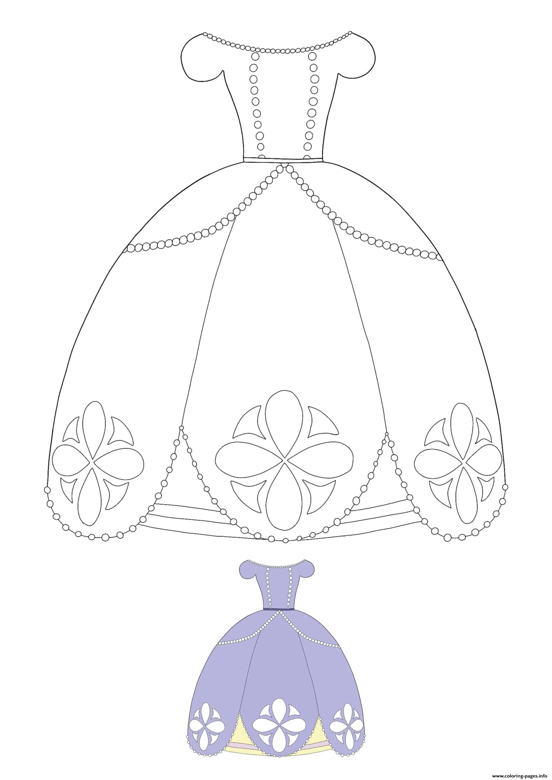 Princess Dress Coloring Page Printable