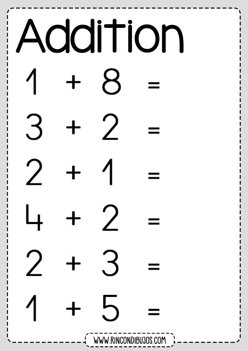 Printable Addition Worksheets Grade 1