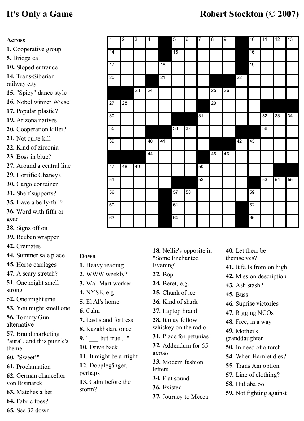 Printable Crossword Games Printable Crossword Puzzles
