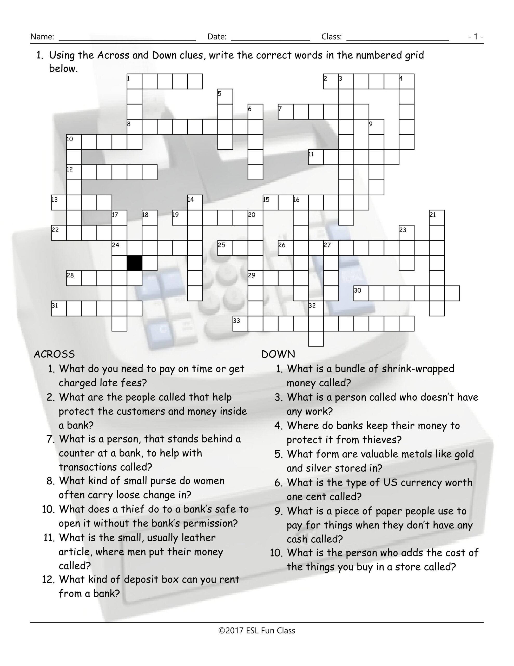 Printable Crossword Puzzle With Word Bank Printable Crossword Puzzles