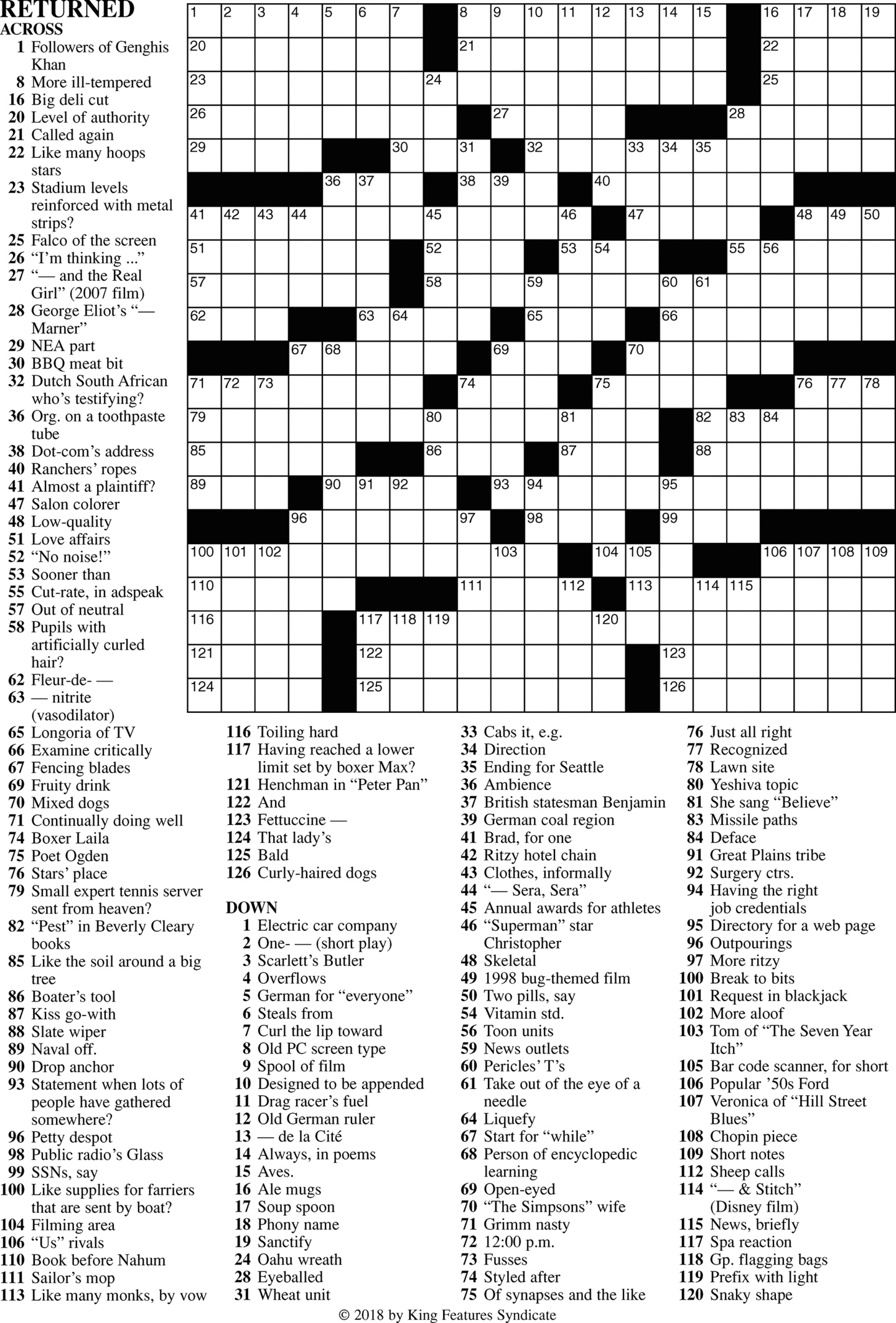 Printable Frank Longo Premier Crossword Puzzles James Crossword Puzzles