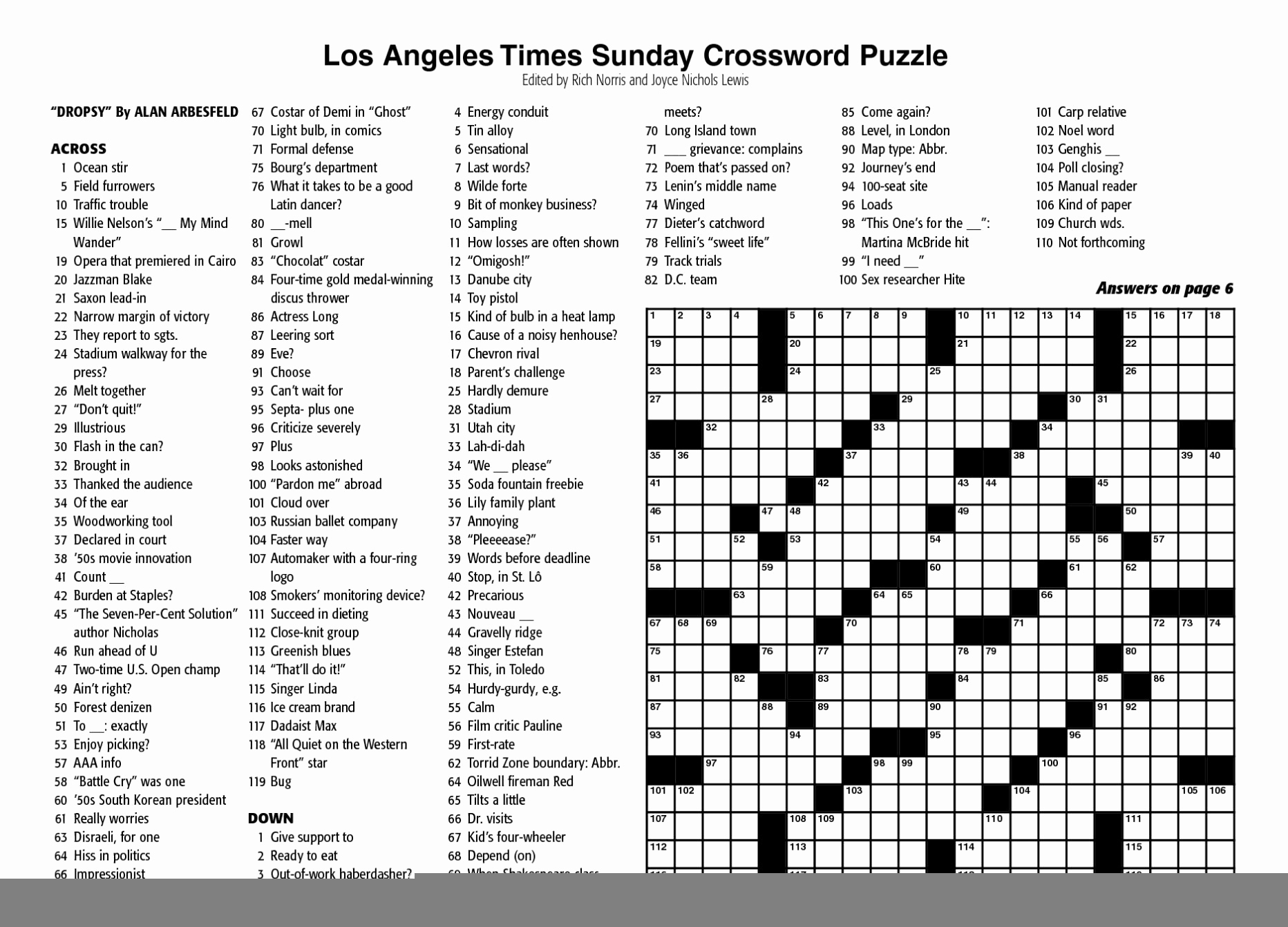 Printable Nyt Crossword Puzzles Printable Crossword Puzzles