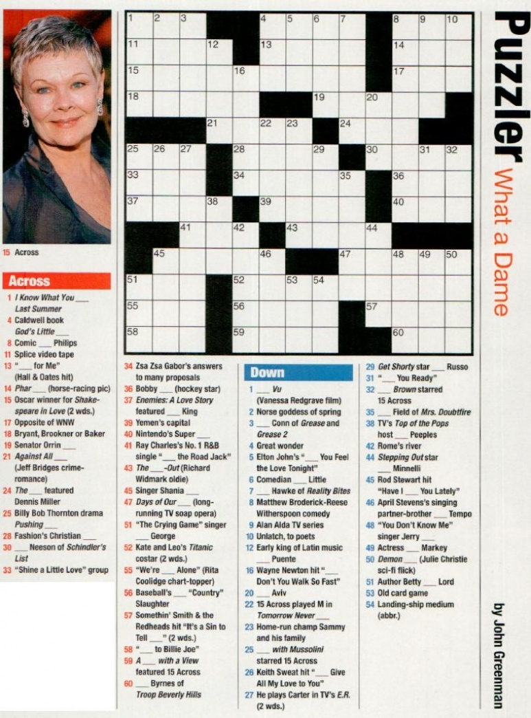 Printable People Magazine Crossword Puzzles Printable Crossword Puzzles