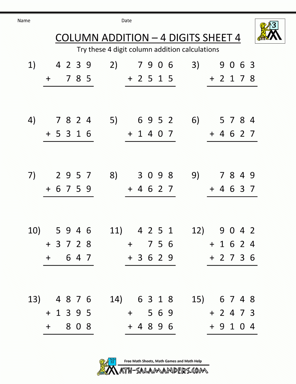 Printable School Worksheets For 4Th Graders Printable Worksheets