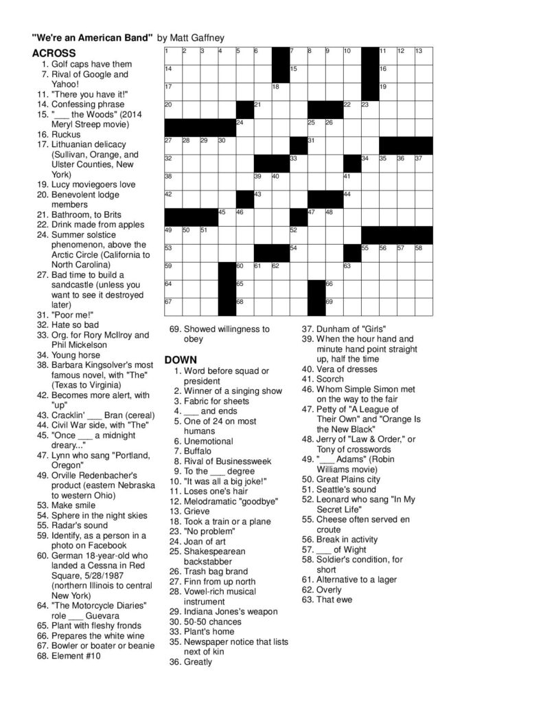 Printable Sunday Crosswords Frank Longo Printable JD