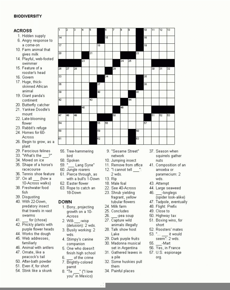 Printable Thomas Joseph Crossword Puzzle For Today Answers Printable 