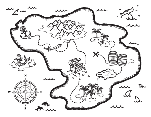 Printable Treasure Map Coloring Page
