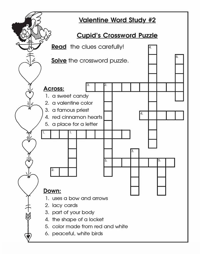 Printable Valentine Crossword Puzzles Free Download And Print For You 