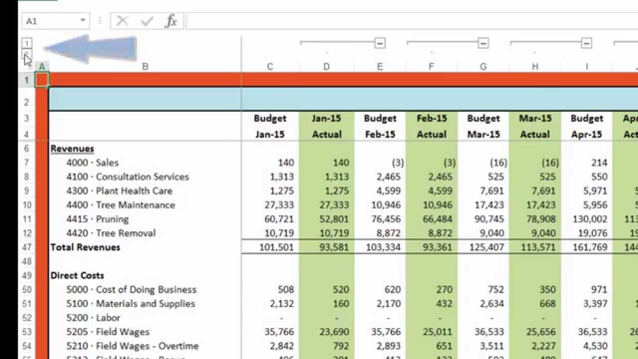 Projected Vs Actual Budget Template