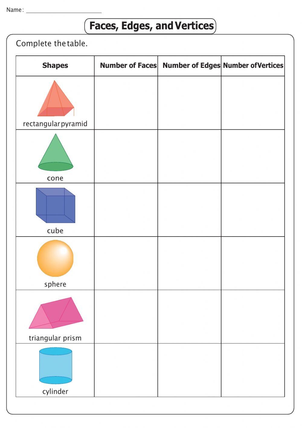 Properties Of 3D Shapes Worksheet Live Worksheets Worksheets Library