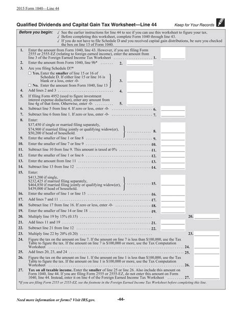 Qualified Dividends Tax Worksheet Worksheets Library