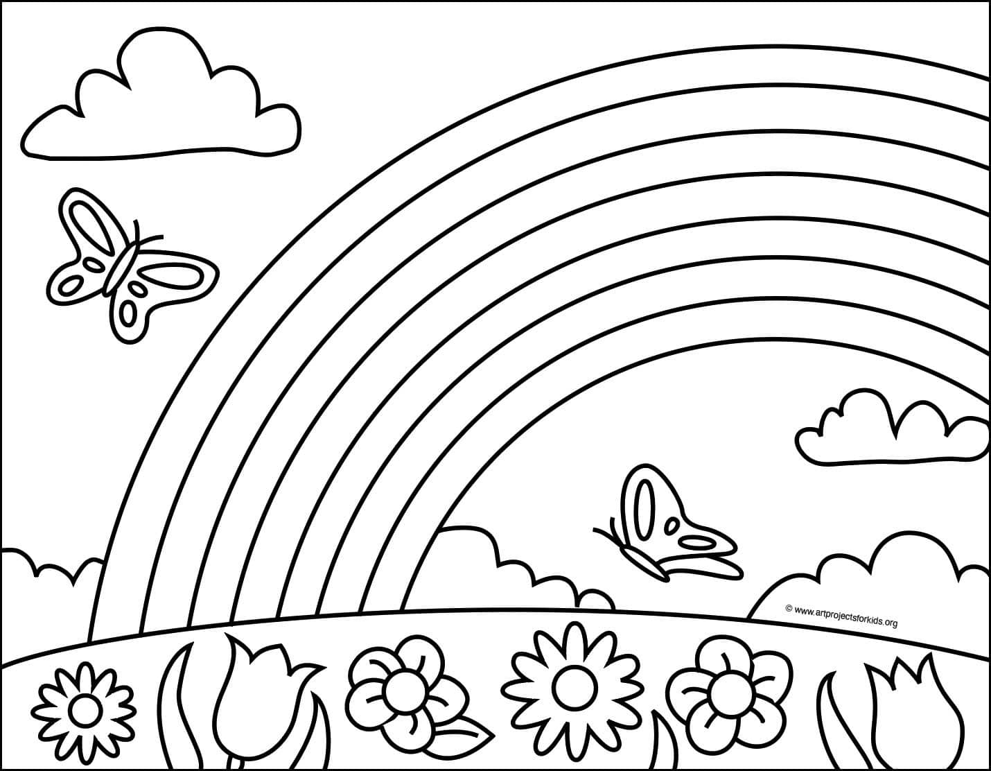 Rainbow Color Pages Printable