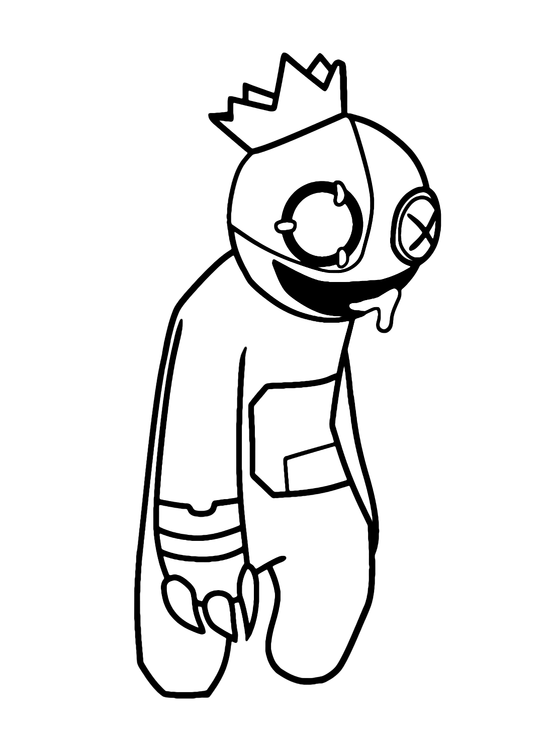 Rainbow Friends Robot Blue Coloring Page Free Printable Coloring Pages