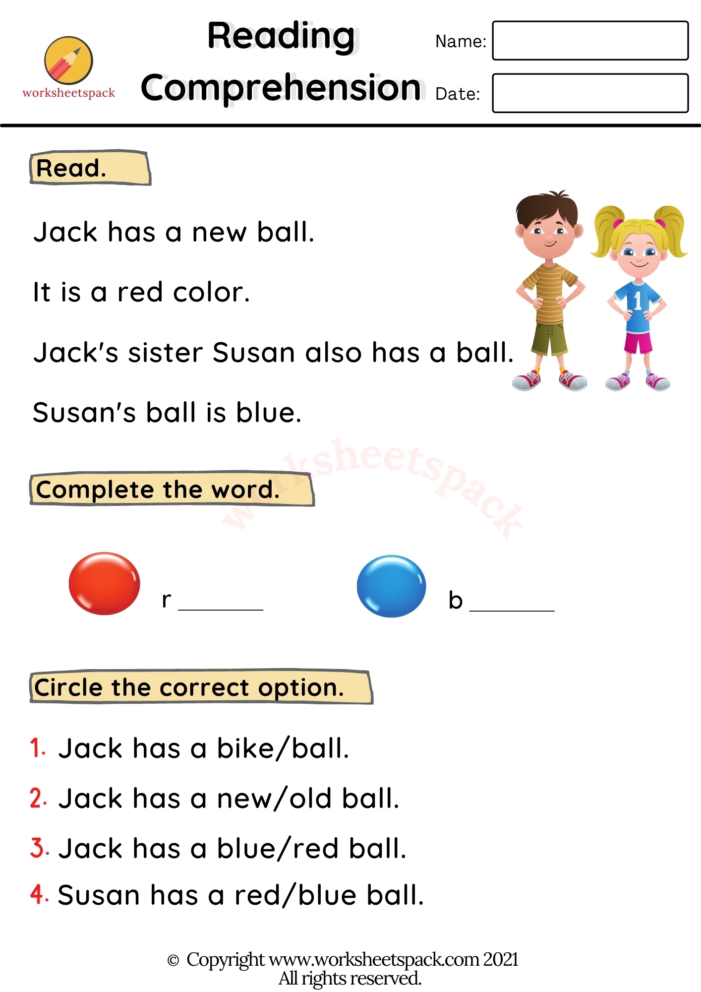 Reading Comprehension Worksheets PDF Worksheetspack