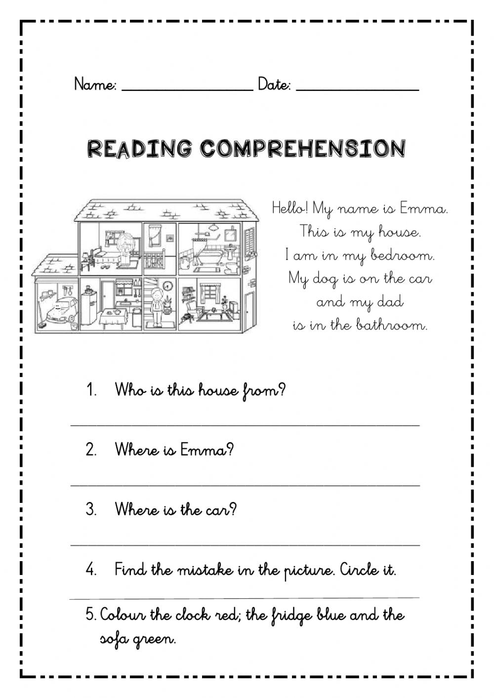 Reading Worksheets For 2nd Grade Reading Worksheet Printable