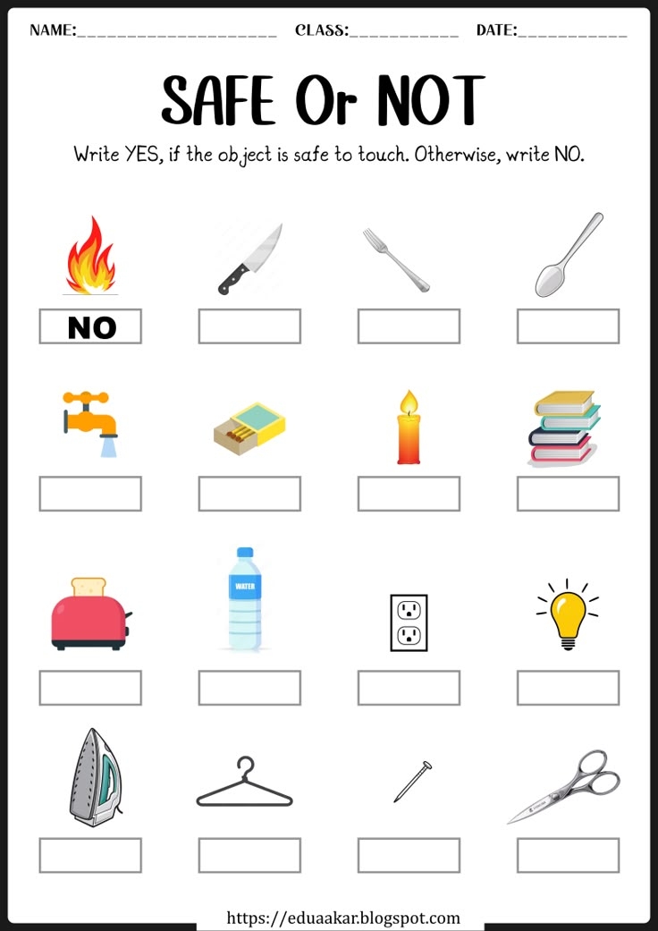 Safety Worksheet For Kindergarten Teach Kids Road And Home Safety