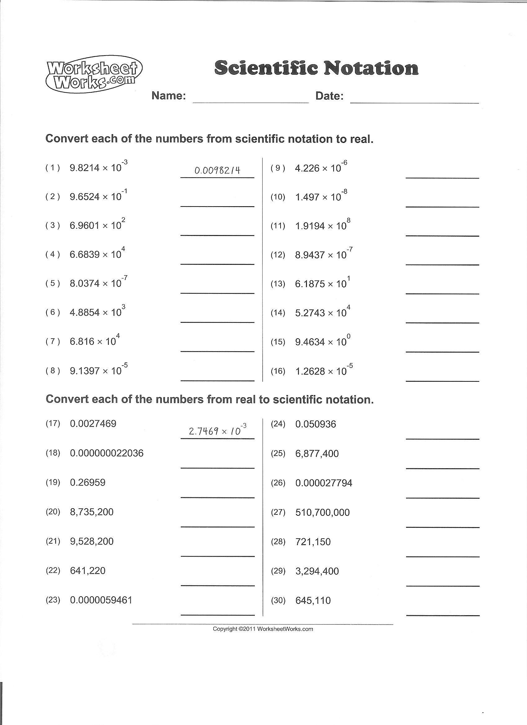 Scientific Notation Fun Worksheet Order Of Operation Worksheets