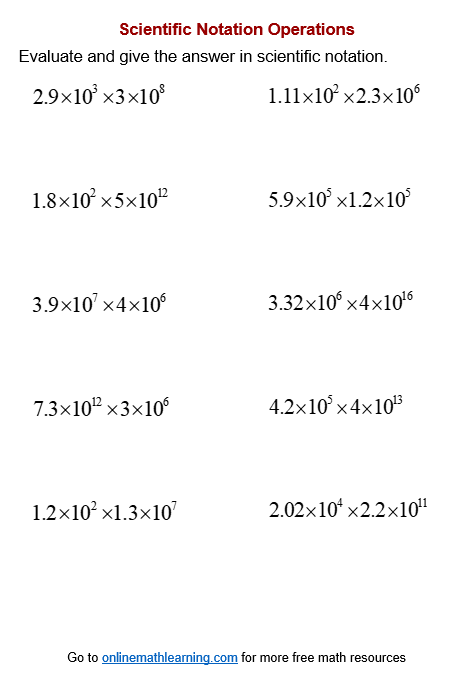 Scientific Notation Worksheets Math Monks Worksheets Library