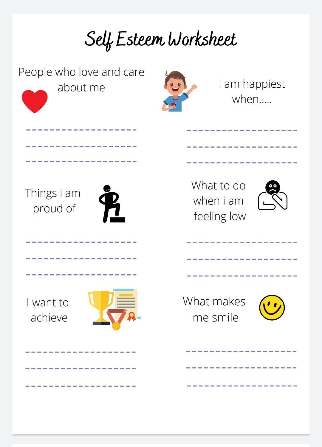 Self Esteem Worksheets For Kids And Teens Worksheets Library