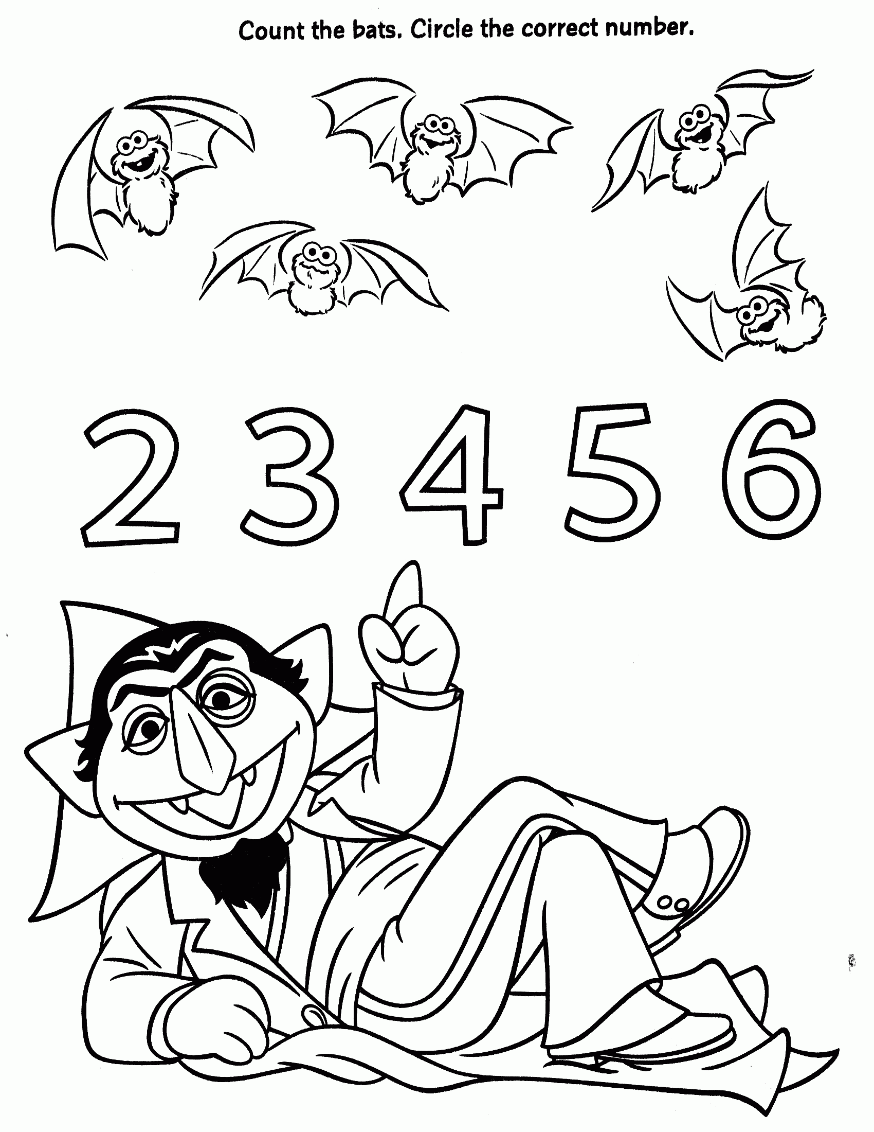 Sesame Street Count Coloring Pages Coloring Home