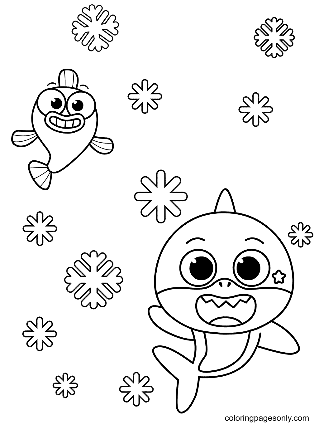 Shark Christmas Coloring Page Free Printable Coloring Pages