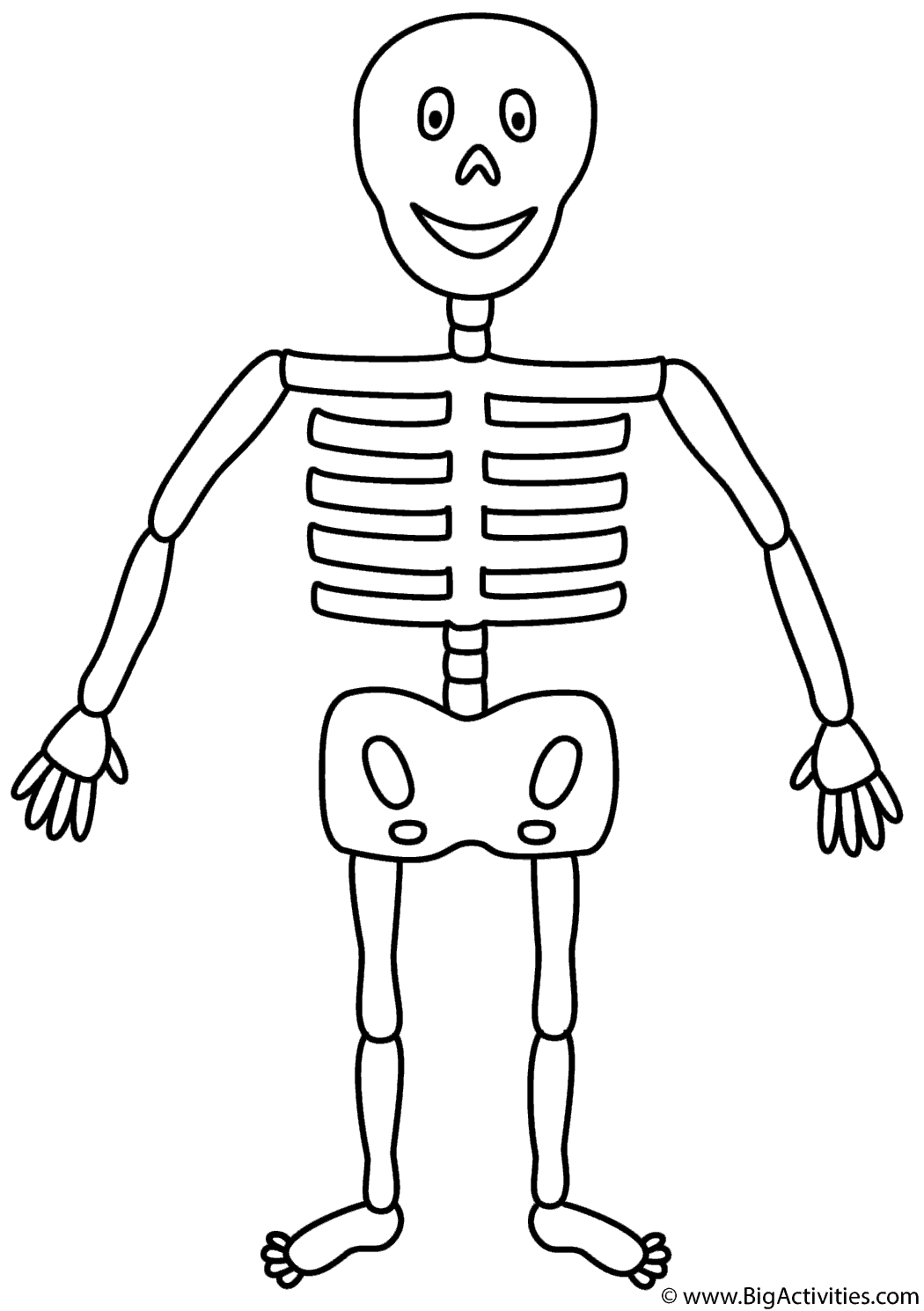 Skeleton Coloring Page Halloween 