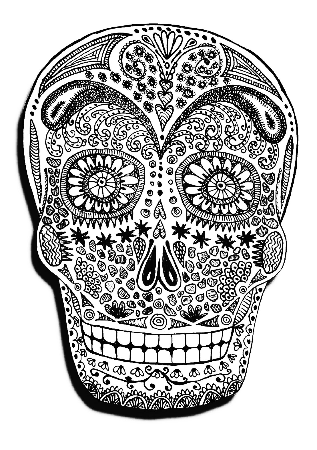 Skeleton Head Coloring Page