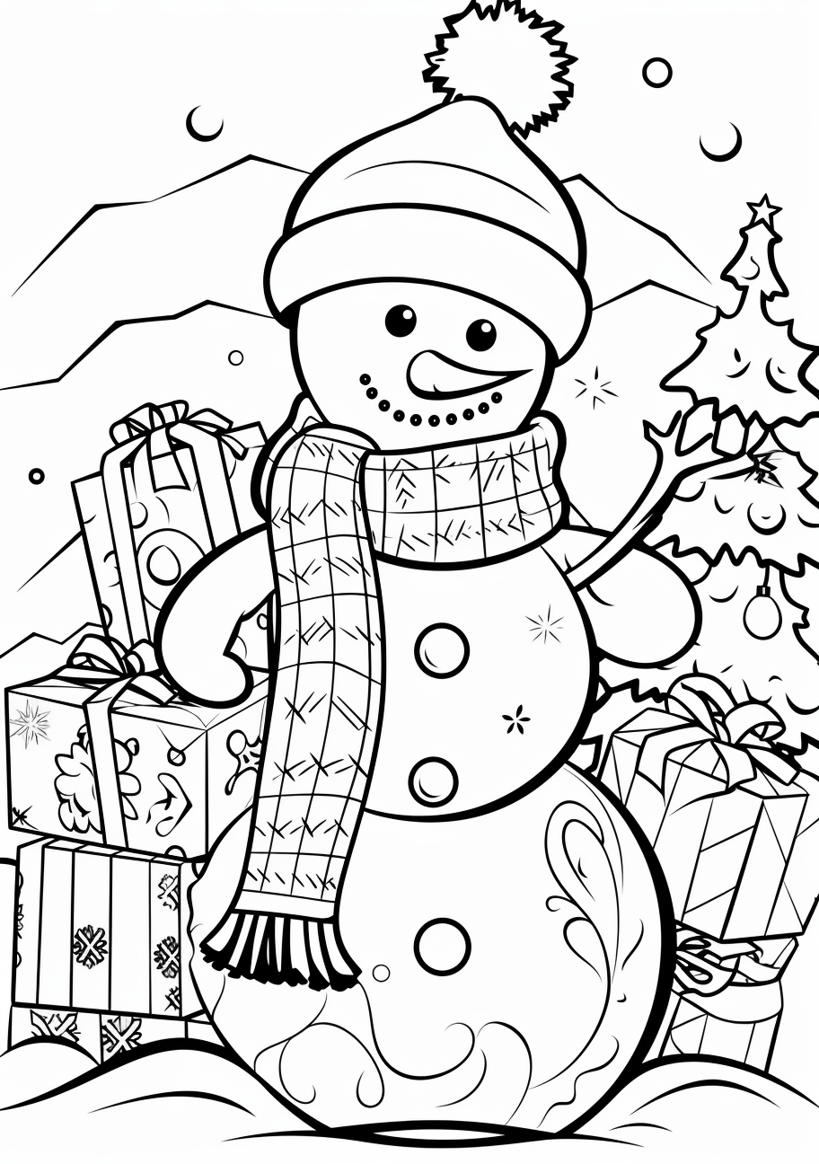 Snowman Coloring Page Free Printable Family Fun Children Activities