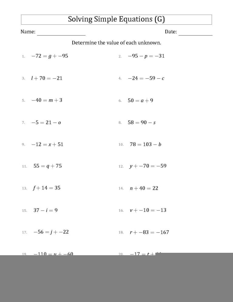 Solving Multi Step Equations Worksheet With Answers Equations Worksheets