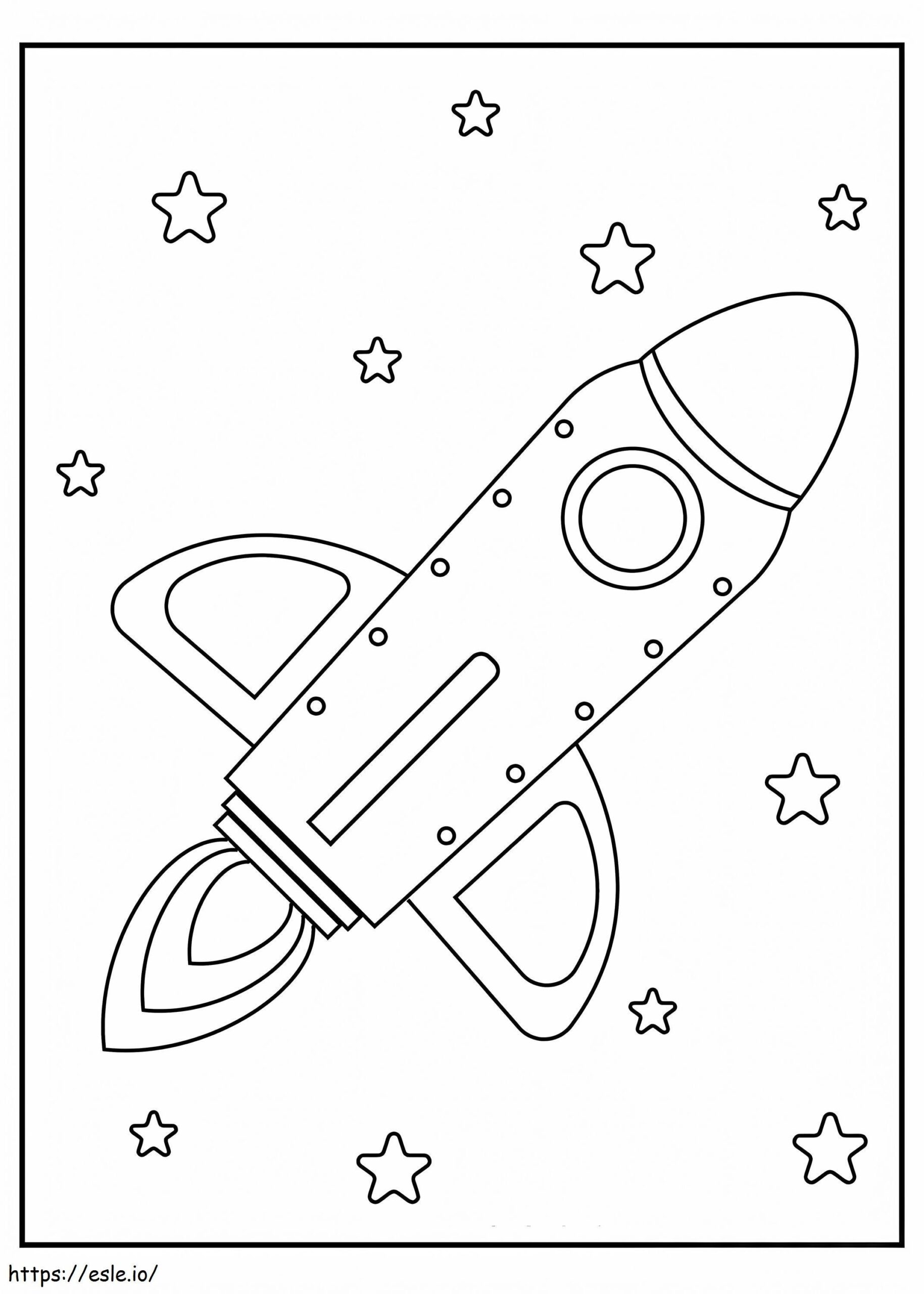 Spaceship And Star Coloring Page