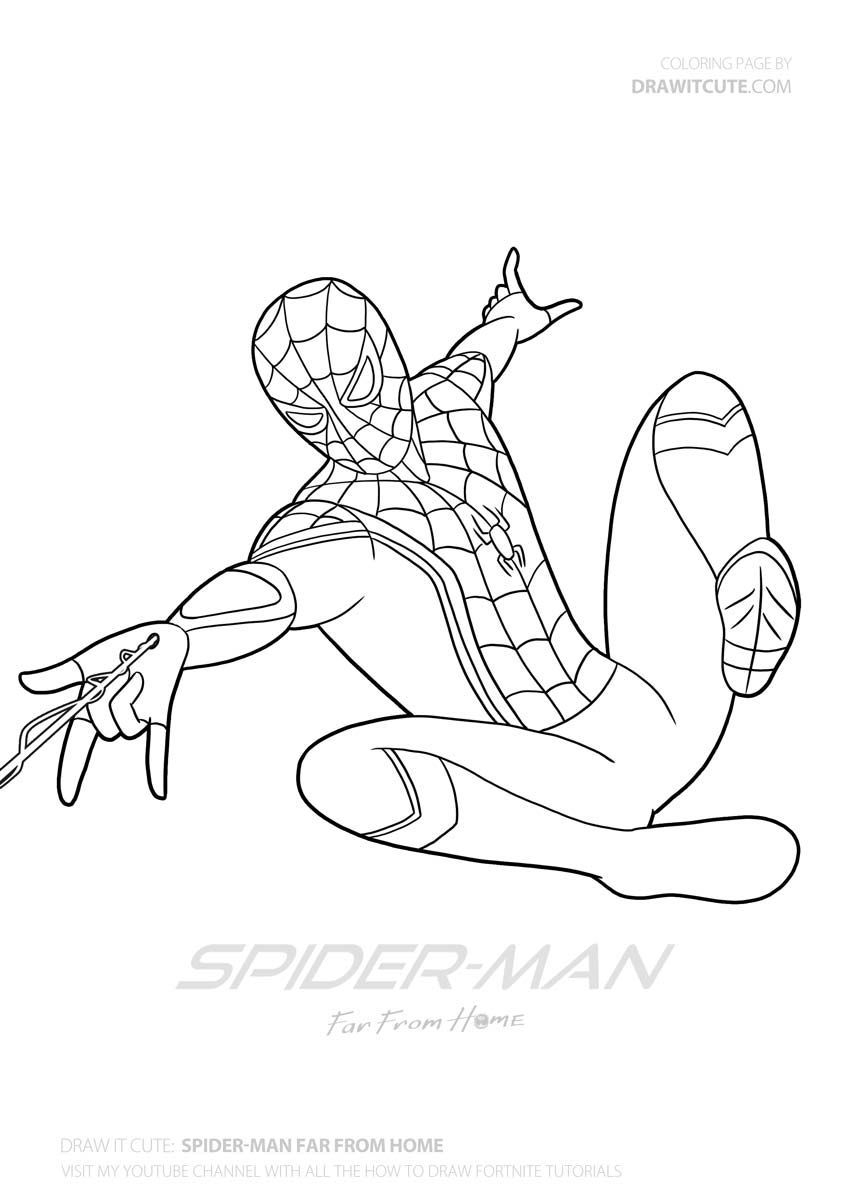 Spider Man Far From Home Colouring Pages Spiderman Coloring Spider 
