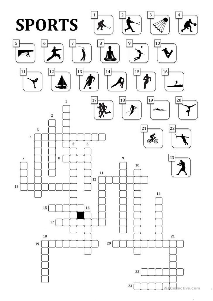 Sports Crossword Worksheet Free Esl Printable Worksheets Made 