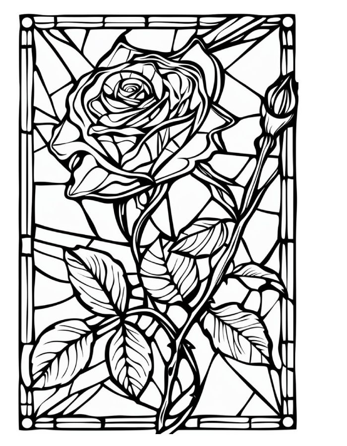 Stained Glass Coloring Pages Free Printable PDF