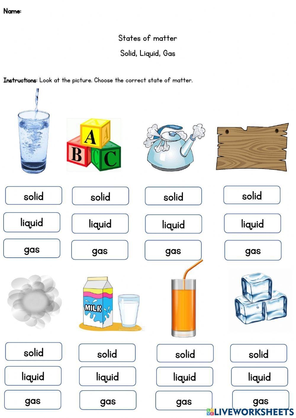 States Of Matter Worksheets Science Worksheets Library