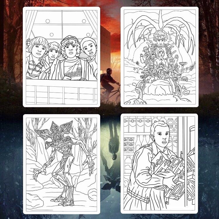 Stranger Things Colouring Pages printable Hobbies Toys Stationery 
