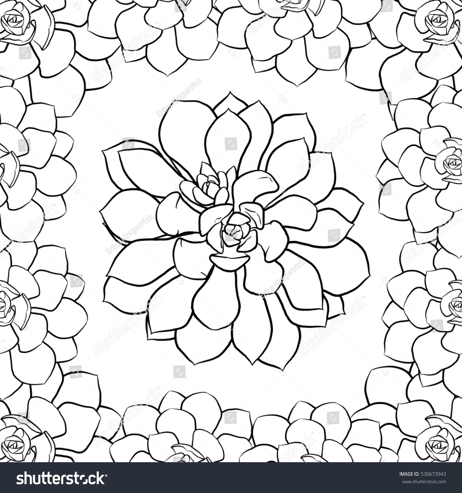 Succulent Coloring Page Stock Illustration 530673943 Shutterstock