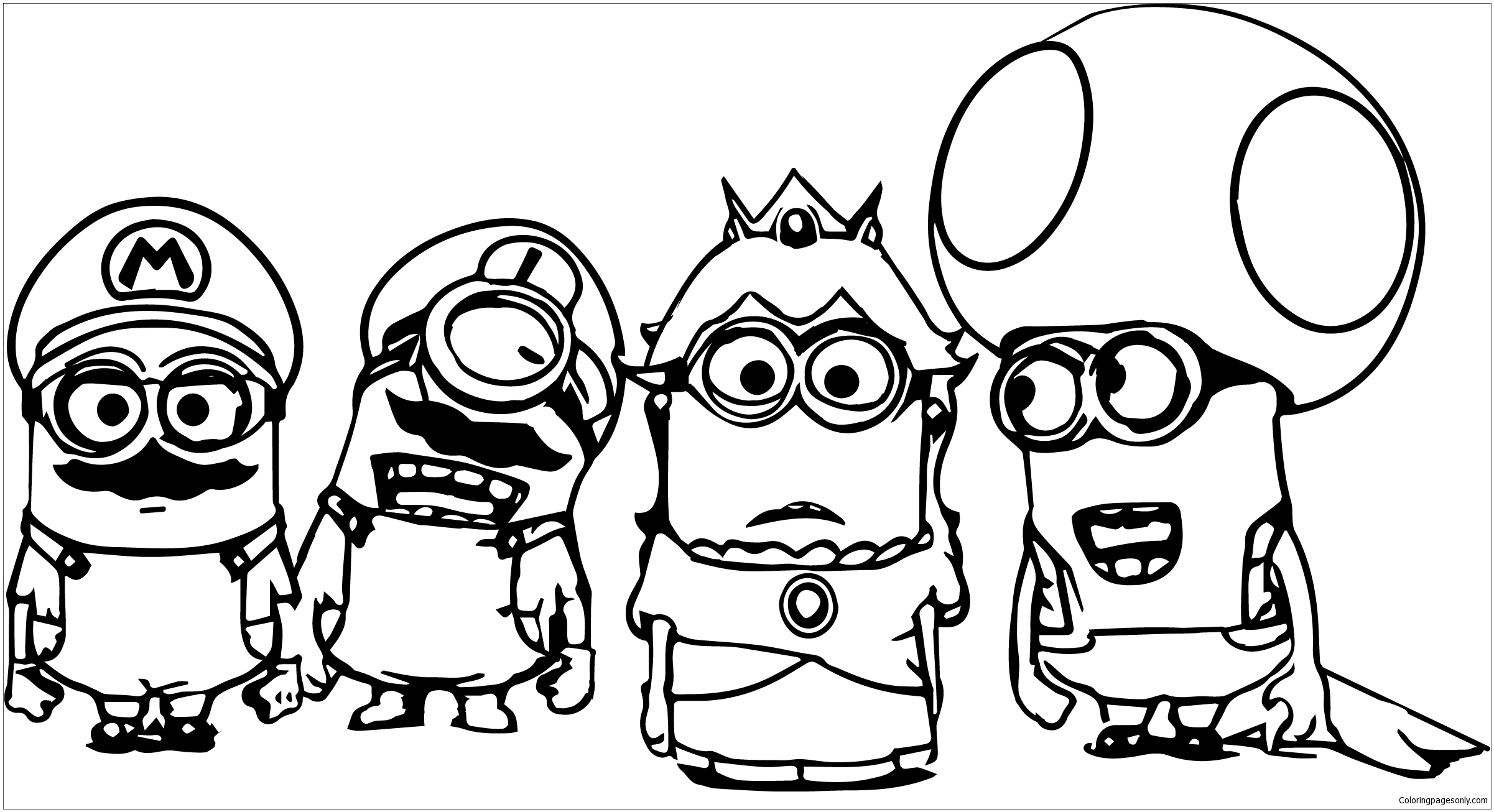 Super Mario Minions Coloring Pages Cartoons Coloring Pages Coloring 
