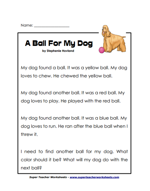 Super Teacher Worksheets Reading