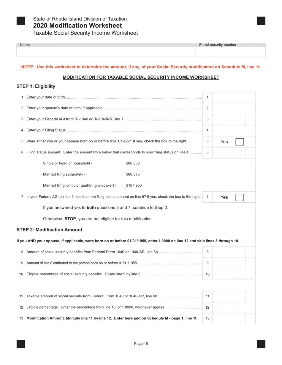 Taxable Social Security Worksheet 2012 2024 Form Fill Out And 