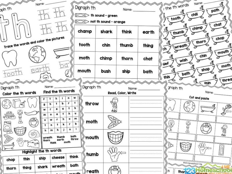 Th Digraph Worksheets First Grade Worksheets For Kindergarten