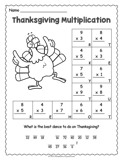 Thanksgiving Worksheets