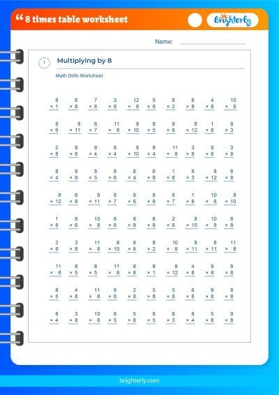 Times Table 2 12 Worksheets 1 2 3 4 5 6 7 8 9 10 11 