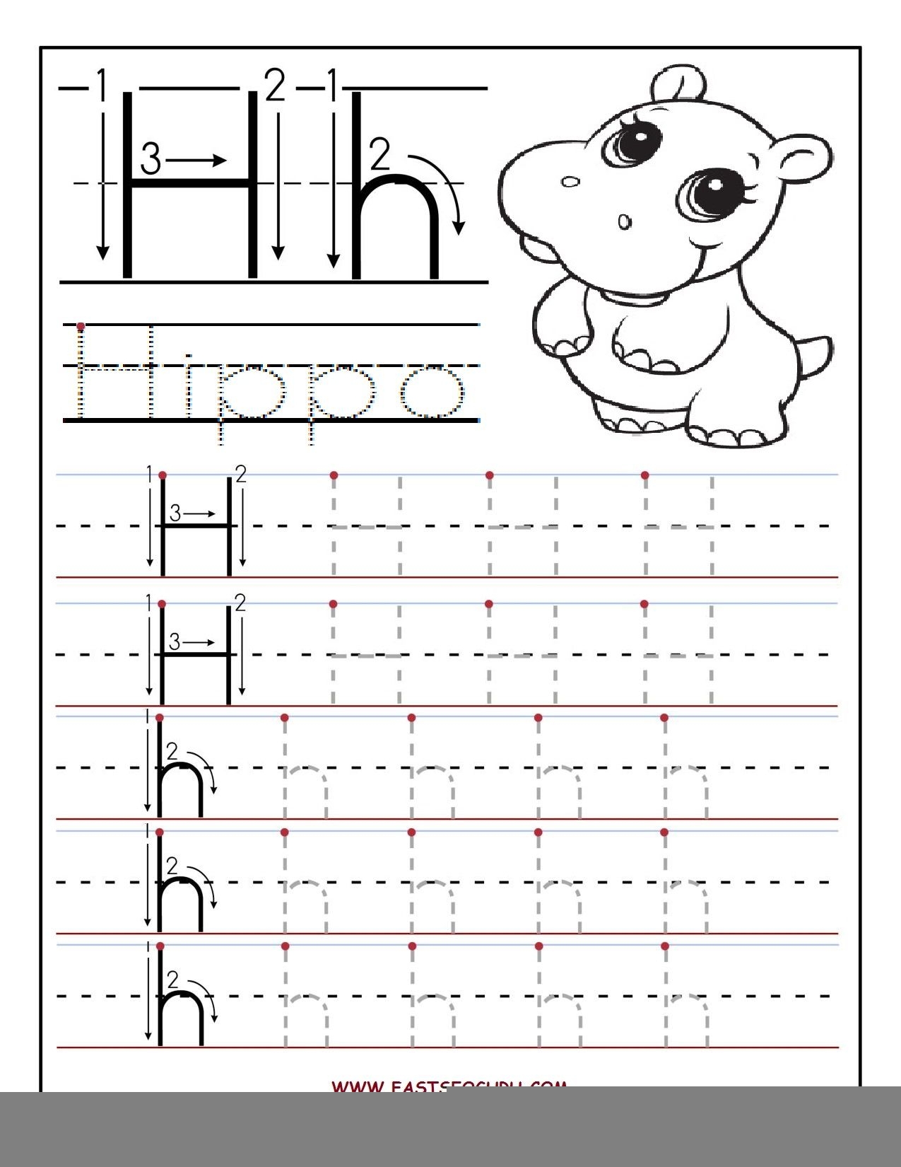 Tracing Letter H Worksheets Preschoolers TracingLettersWorksheets