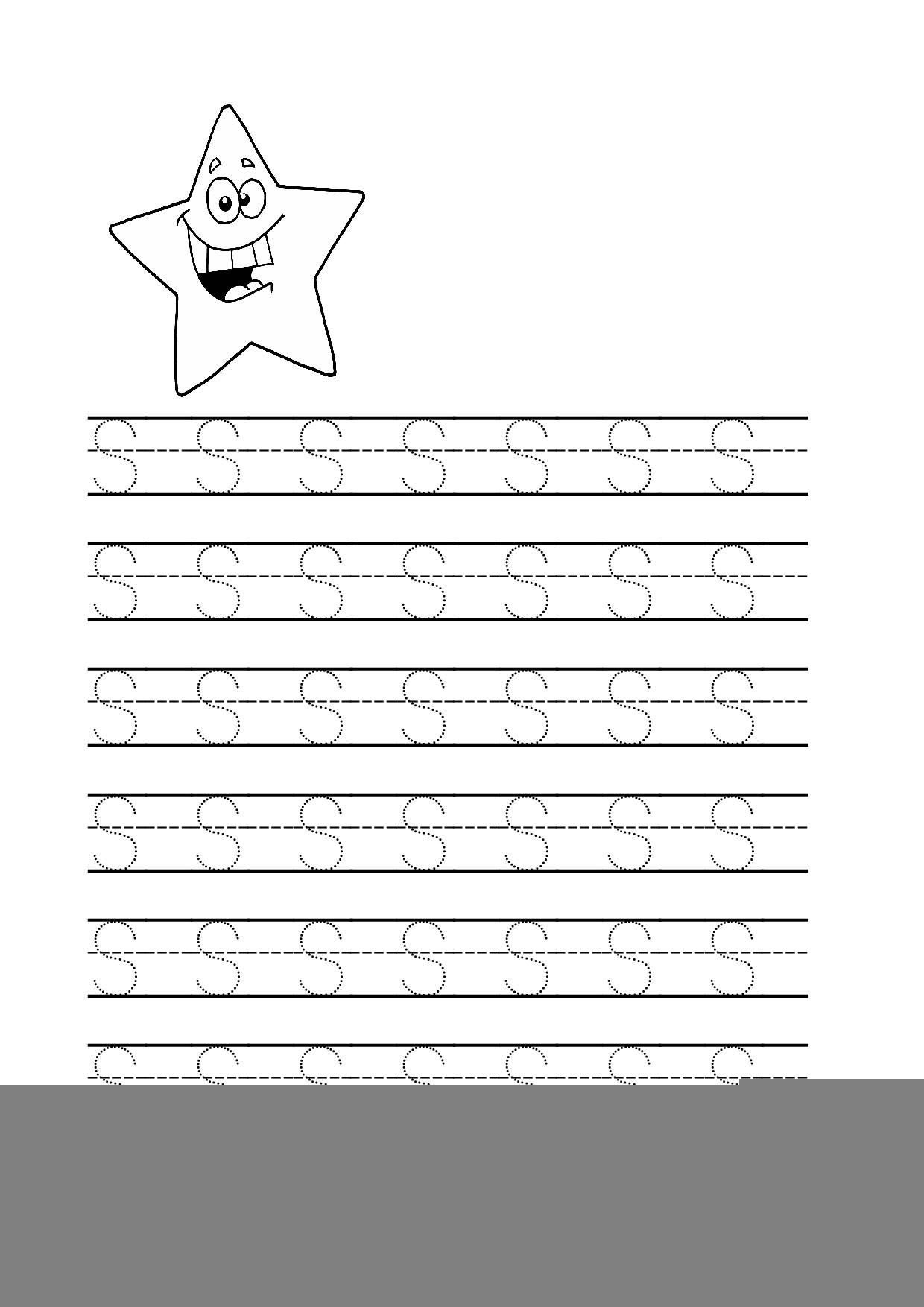 Tracing Letter S Worksheets For Kindergarten TracingLettersWorksheets