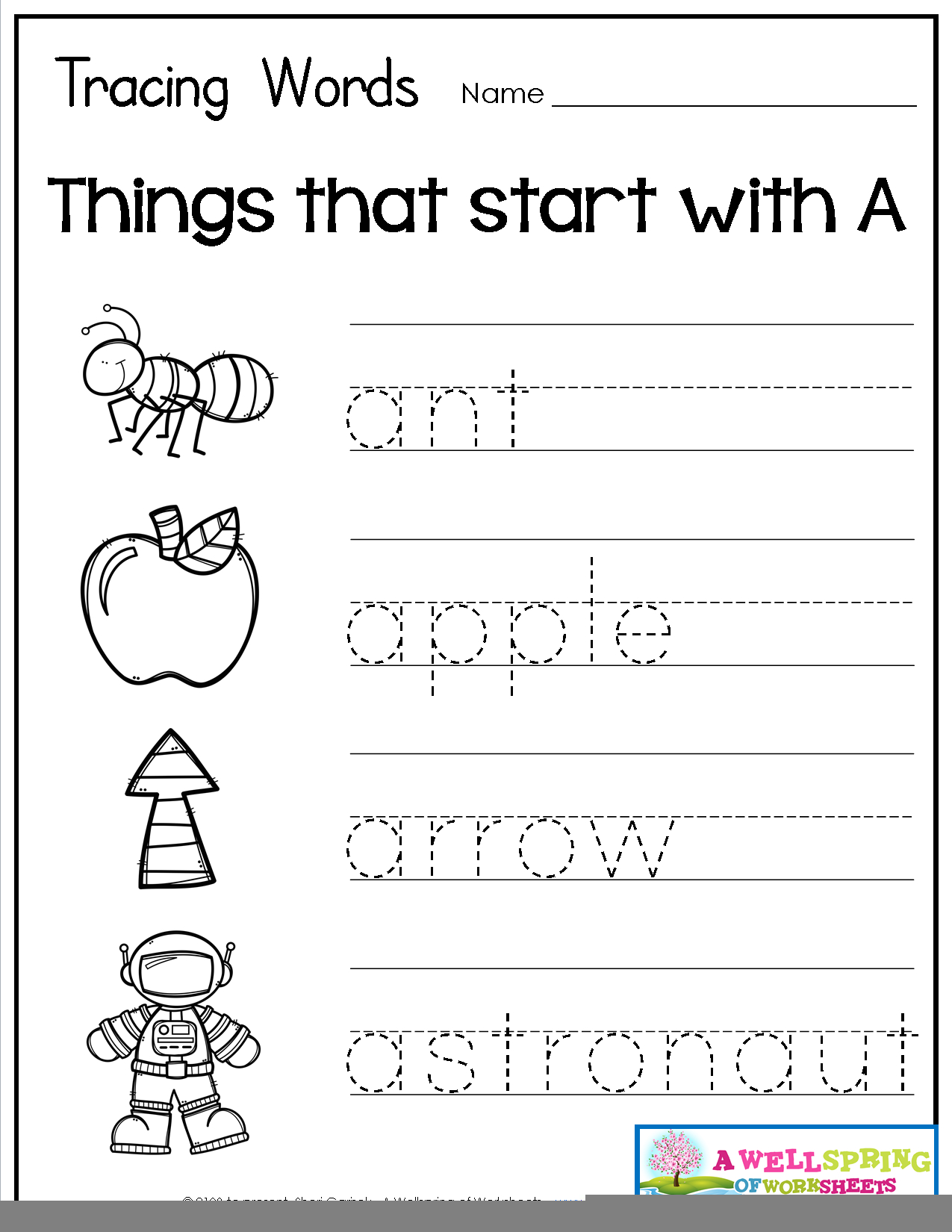 Tracing Letters Words Worksheets TracingLettersWorksheets