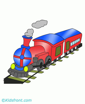 Train Drawing For Kids With Colour