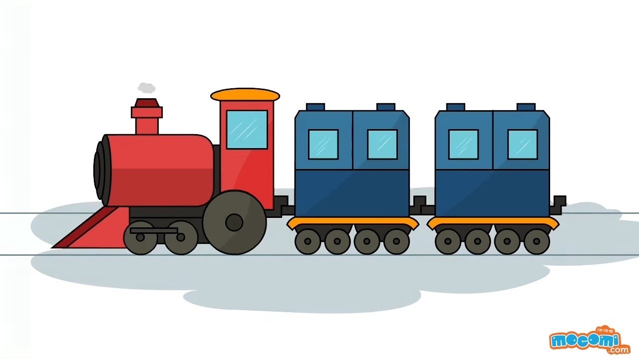 Train Drawing For Kids With Colour