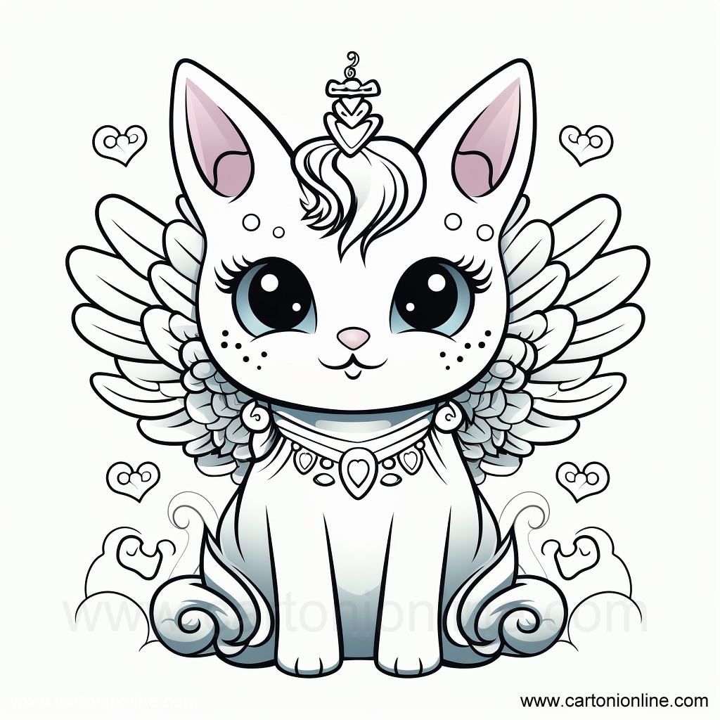 Unicorn Cat 43 Coloring Page