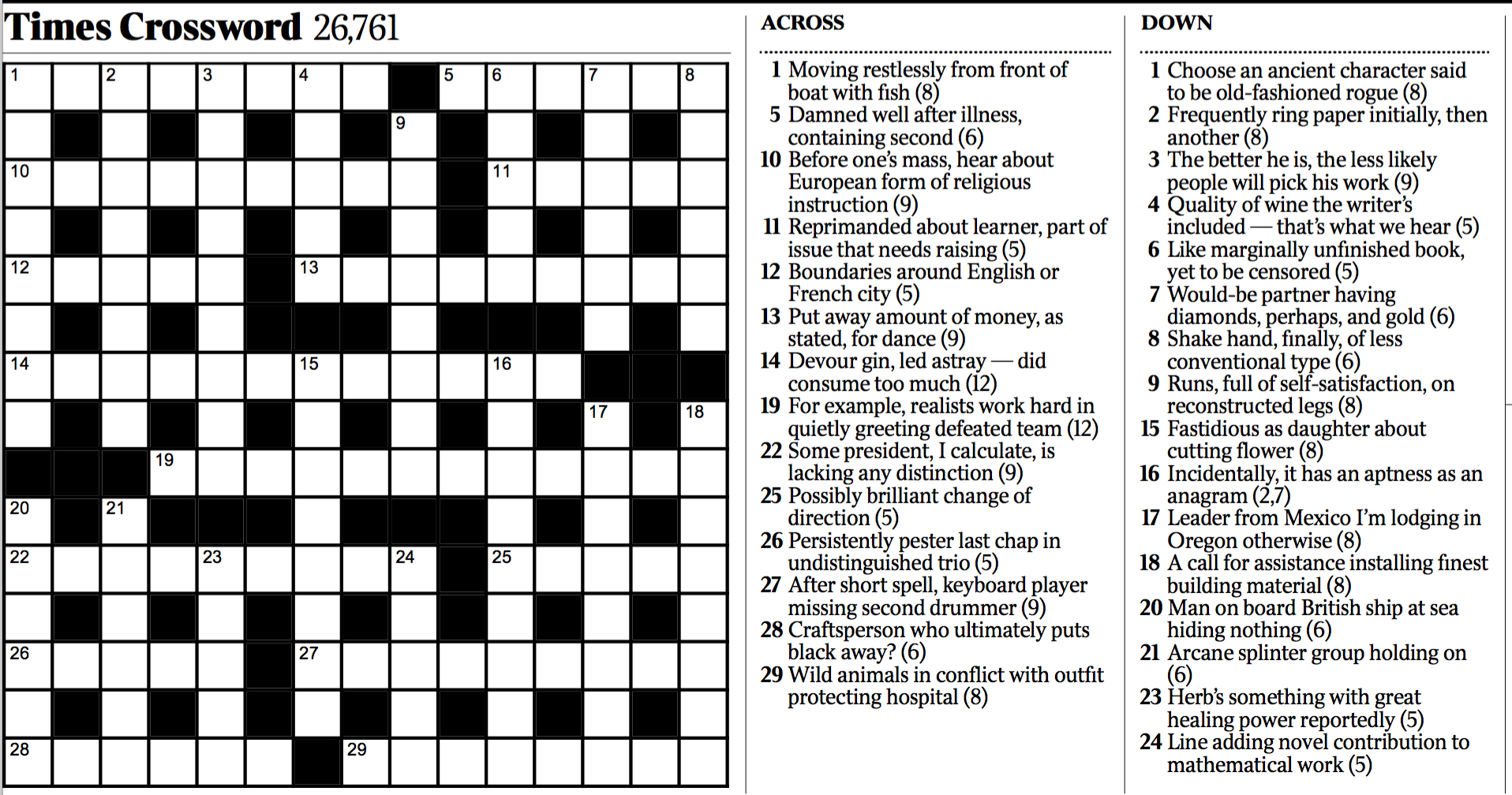 Variety Cryptic Crossword The New York Times Free Printable Ny 